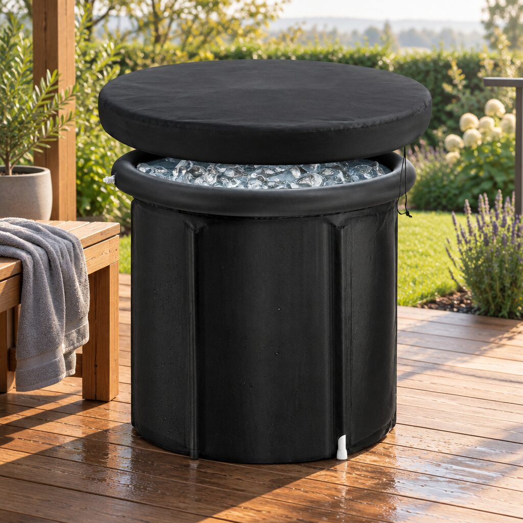 Bain glacé pliable en situation
