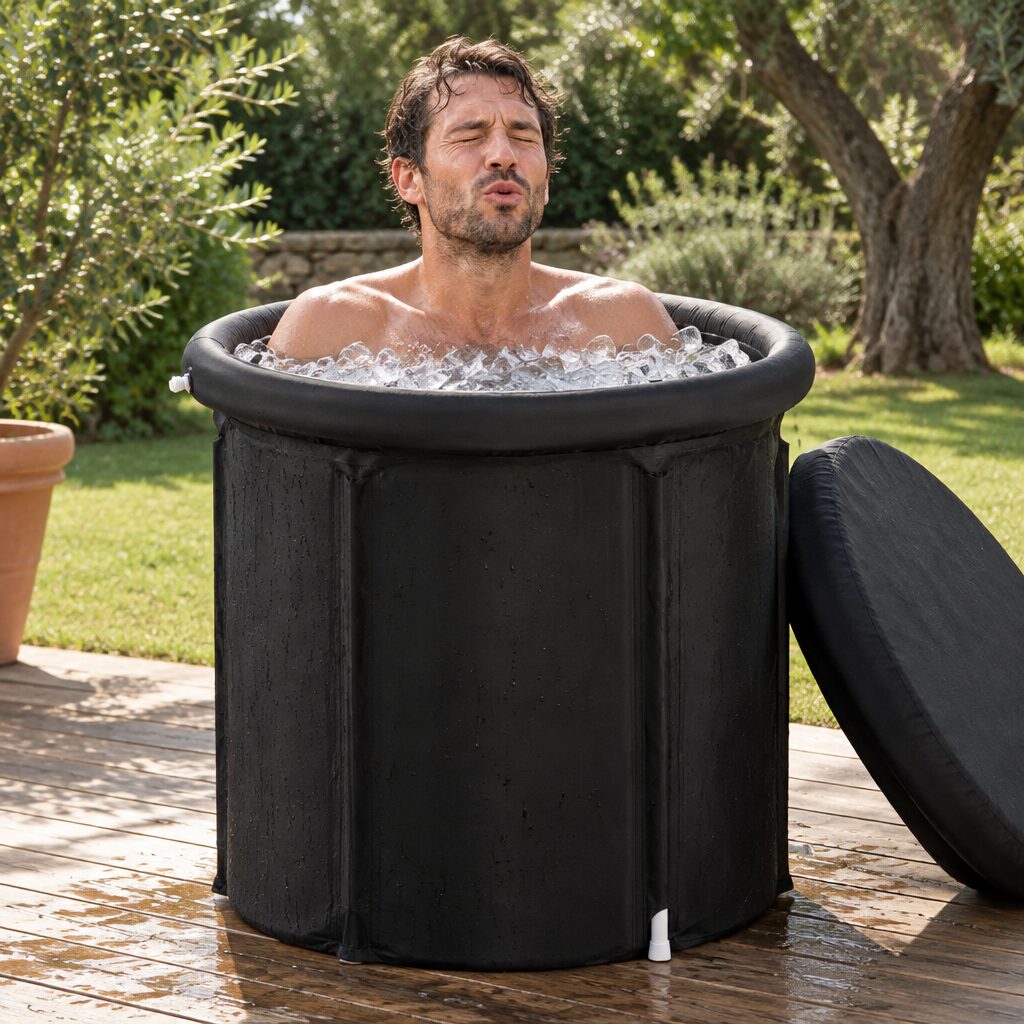 Bain glacé pliable en utilisation