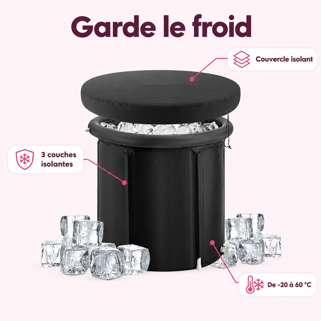 Bain glacé pliable : caractéristiques