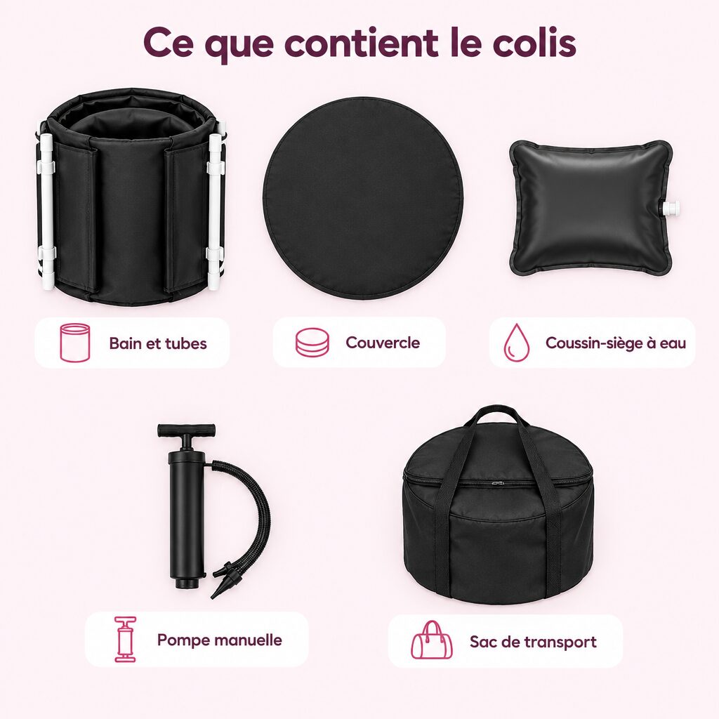 Bain glacé pliable : caractéristiques