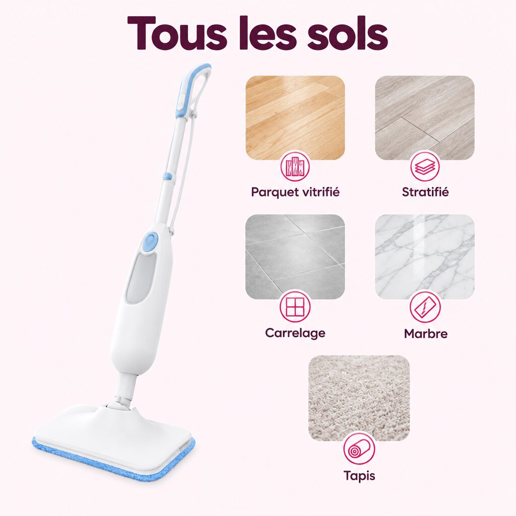 Balai vapeur 6 en 1 : caractéristiques