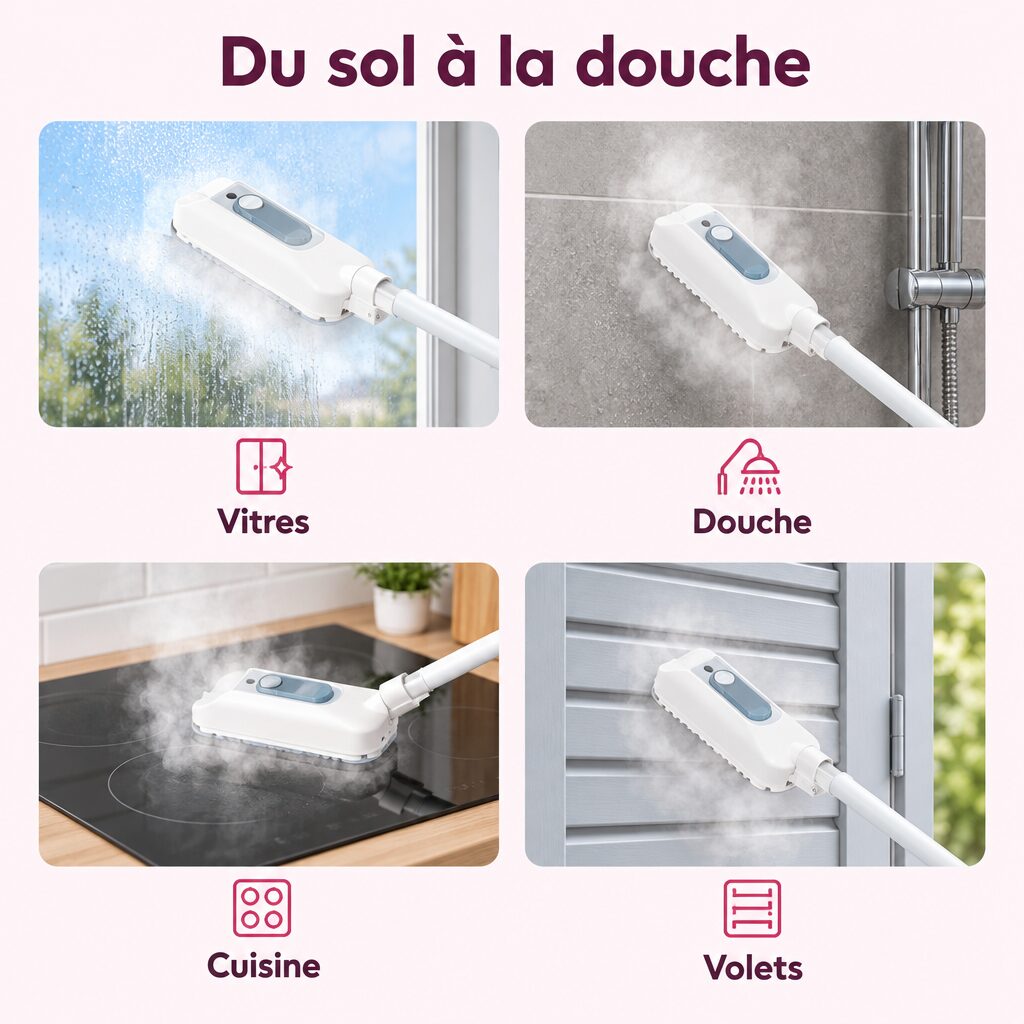 Balai vapeur 6 en 1 : caractéristiques