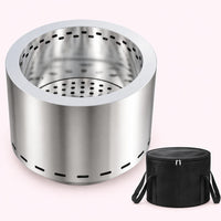 Brasero inox à faible fumée, vue détaillée