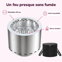 Brasero inox à faible fumée : caractéristiques