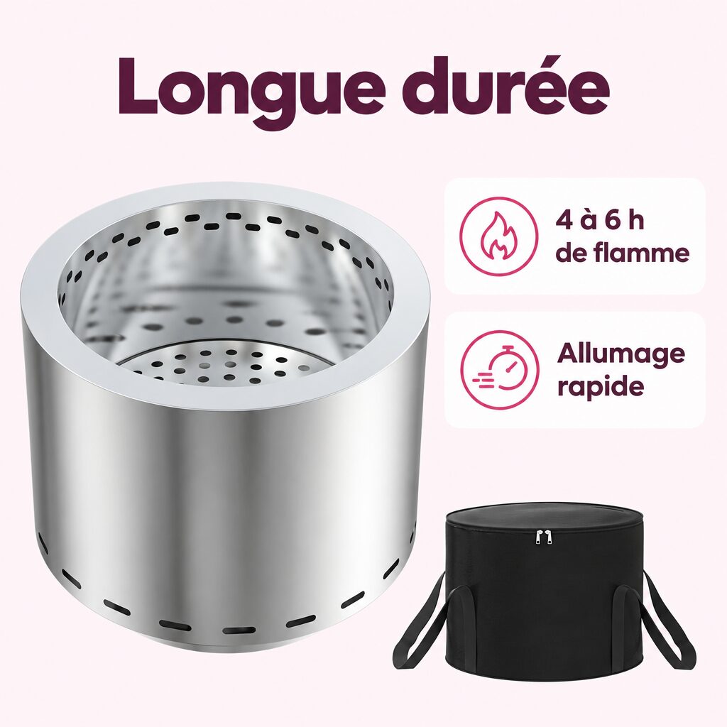 Brasero inox à faible fumée : caractéristiques