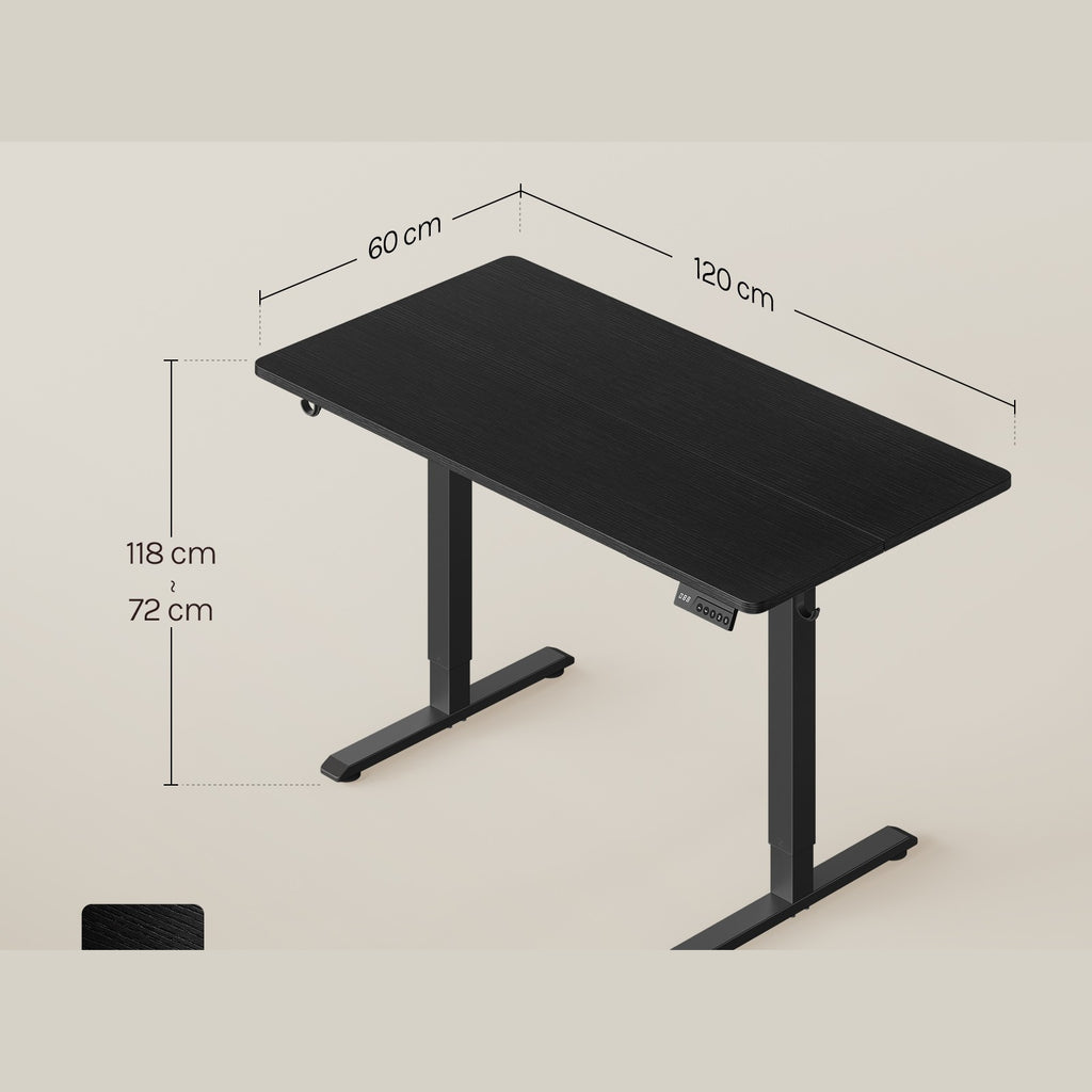 Bureau assis-debout électrique, noir