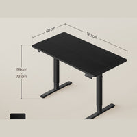 Bureau assis-debout électrique, noir