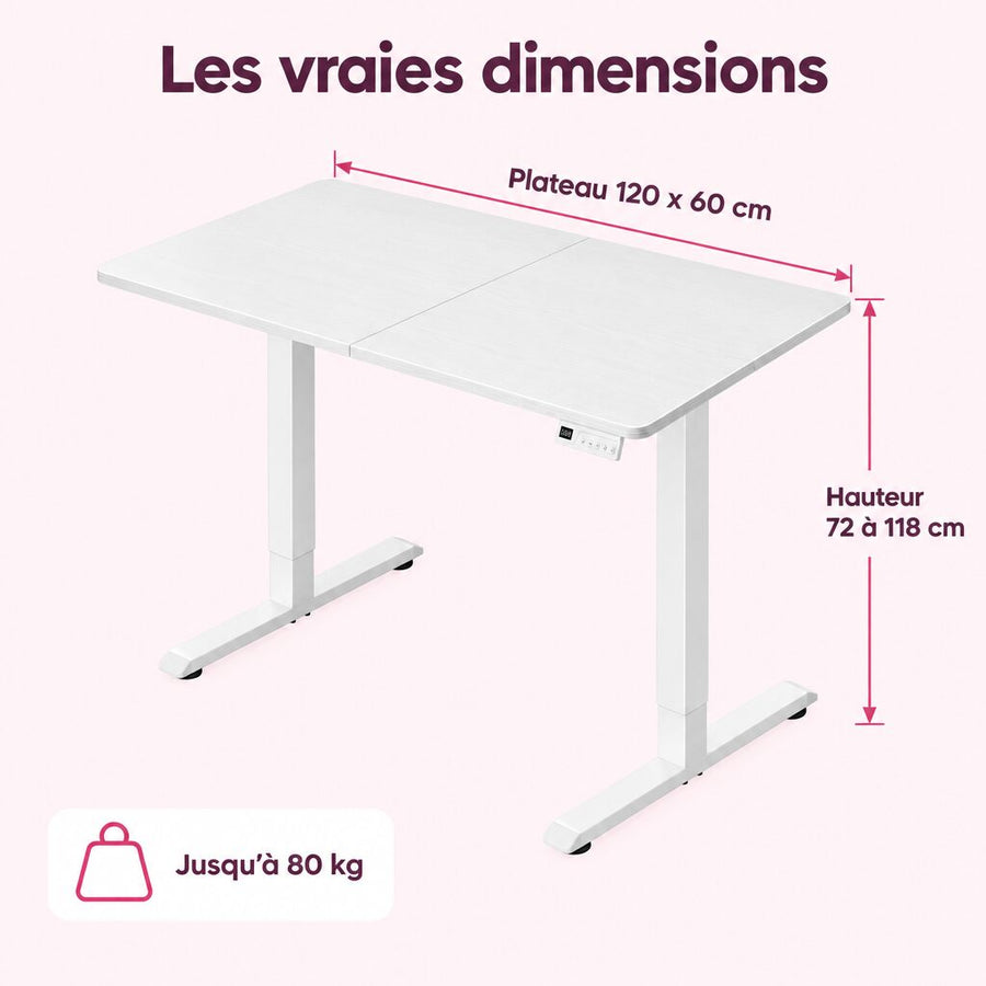 Un plateau de 120 x 60 cm