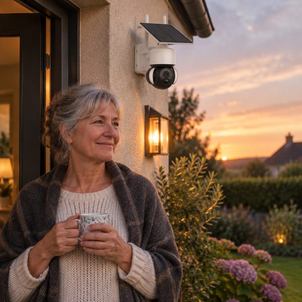 Caméra solaire Wi-Fi en utilisation