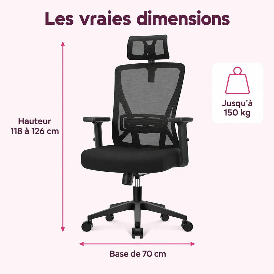 Jusqu'à 1,85 m et 150 kg