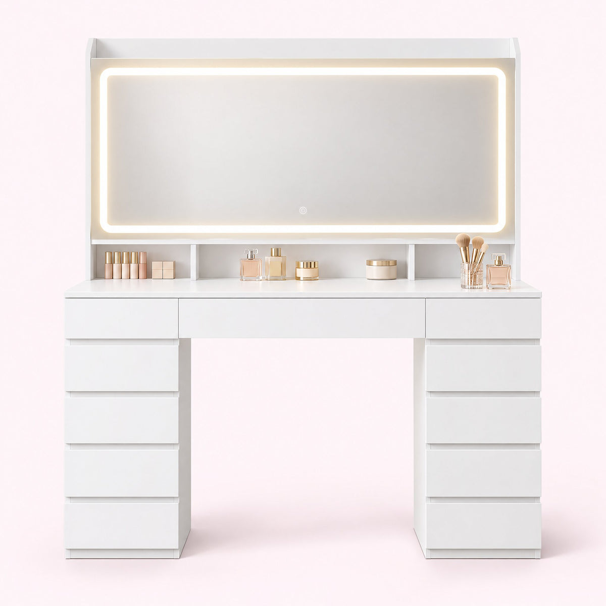 Coiffeuse à miroir lumineux