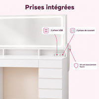 Coiffeuse à miroir lumineux : caractéristiques