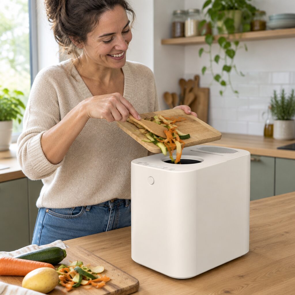 Composteur électrique en utilisation