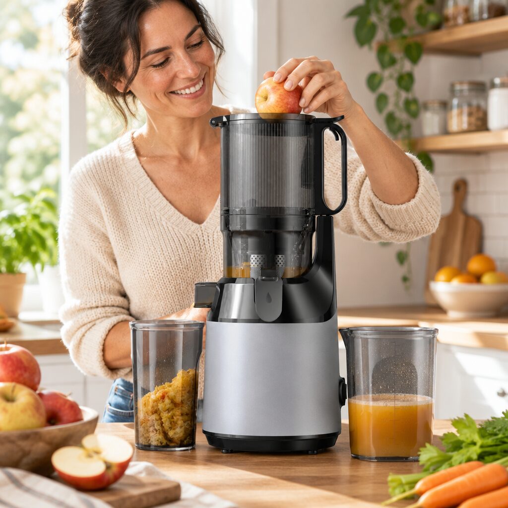 Extracteur de jus vertical en utilisation