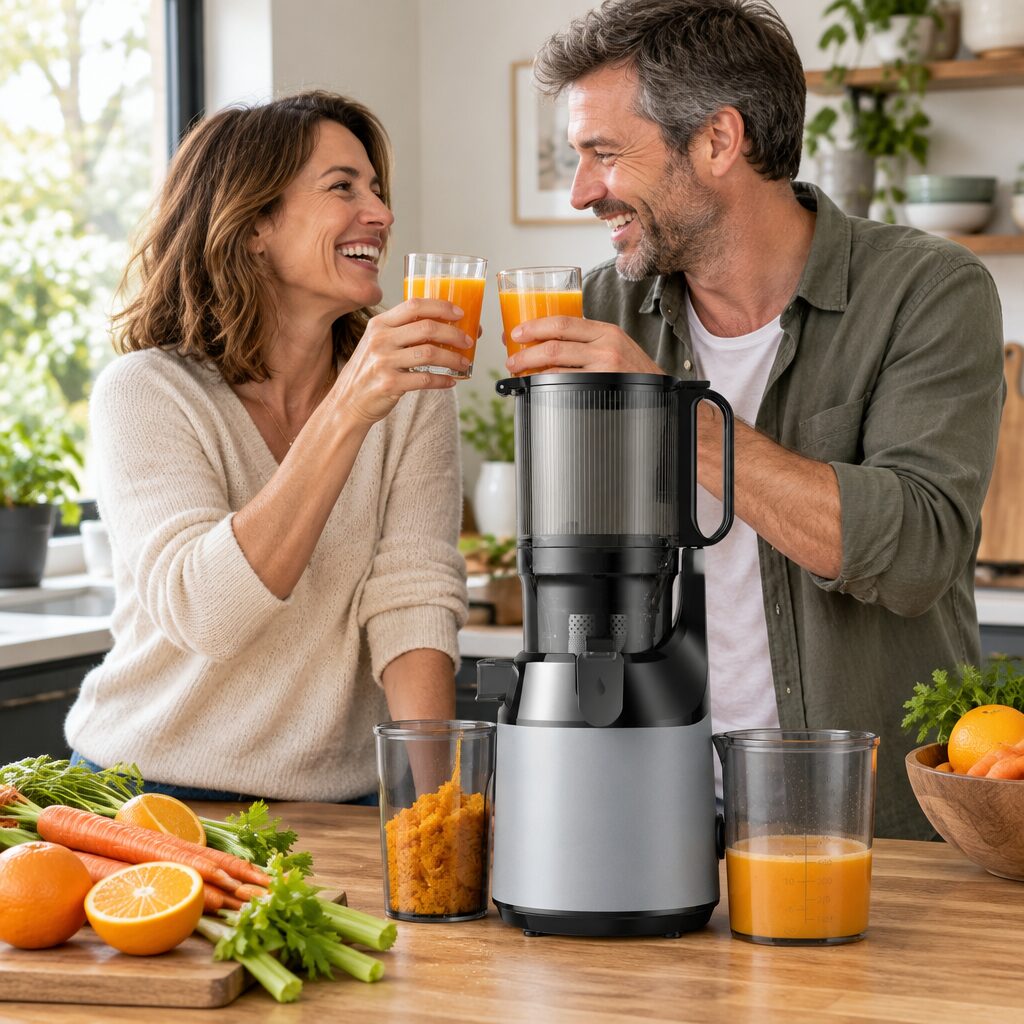 Extracteur de jus vertical en utilisation