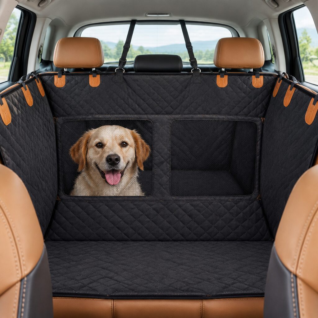 Housse de voiture pour chien en situation