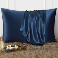 Kit de nuit en soie, bleu nuit