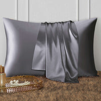 Kit de nuit en soie, gris foncé
