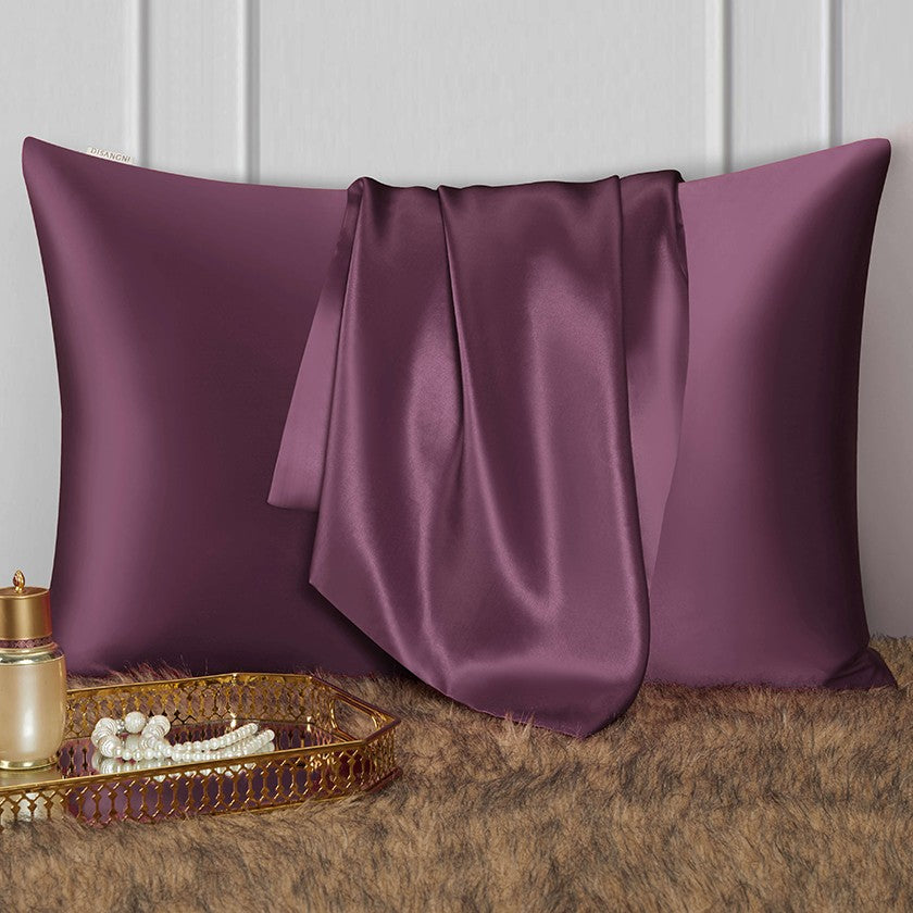 Kit de nuit en soie, prune