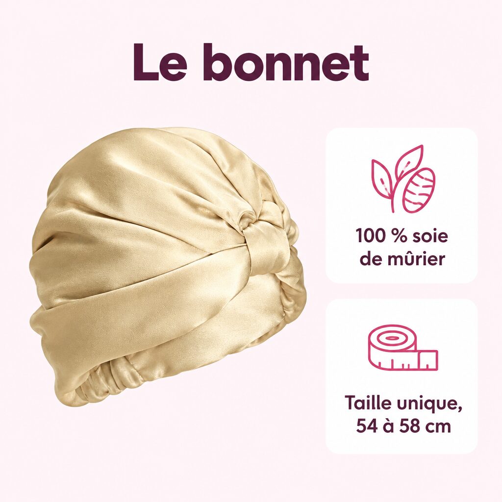 Kit de nuit en soie : caractéristiques