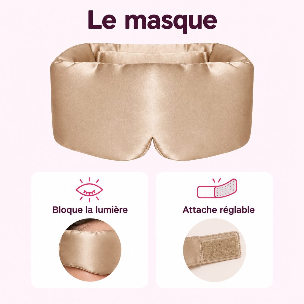 Kit de nuit en soie : caractéristiques