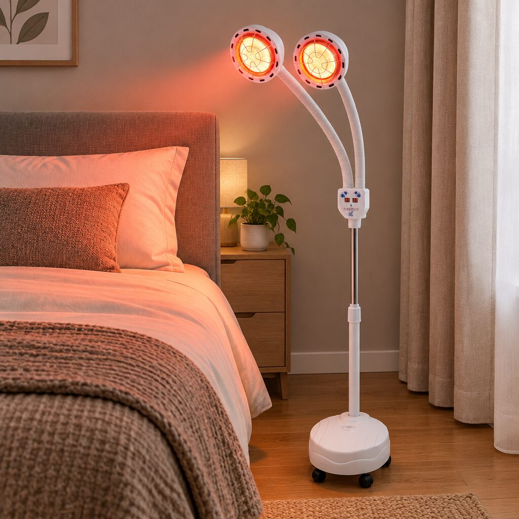 Lampe infrarouge double tête en situation