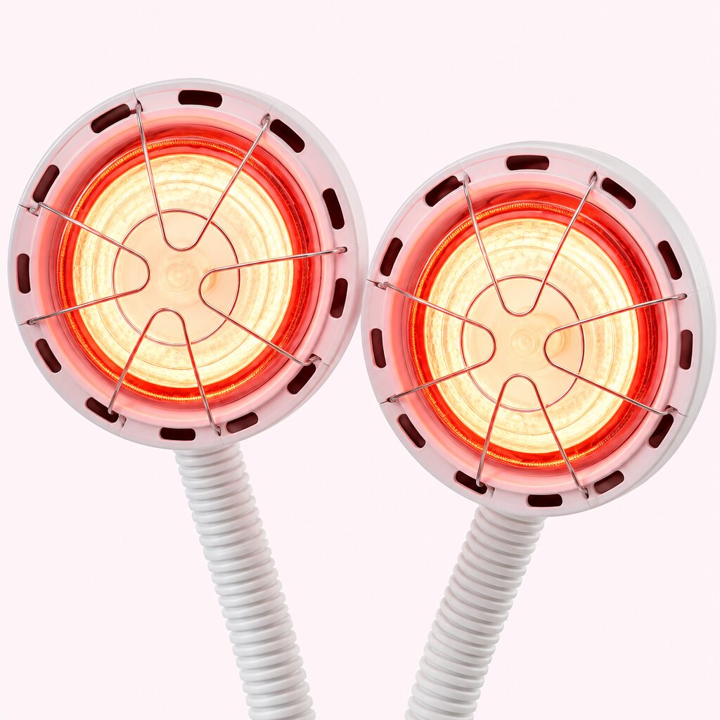 Lampe infrarouge double tête, vue détaillée