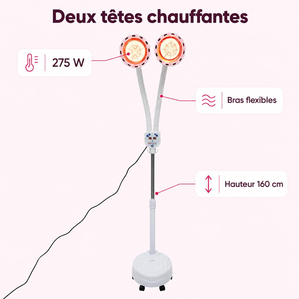 Lampe infrarouge double tête : caractéristiques