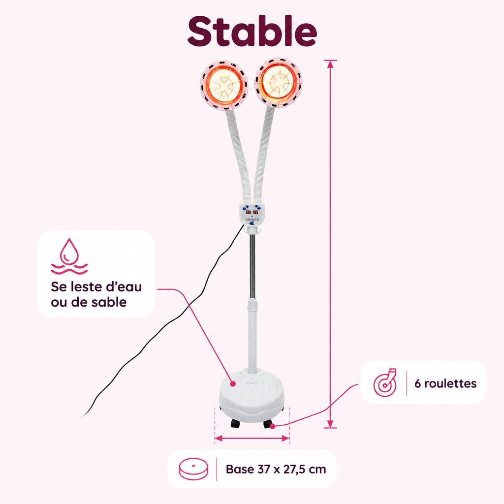 Lampe infrarouge double tête : caractéristiques
