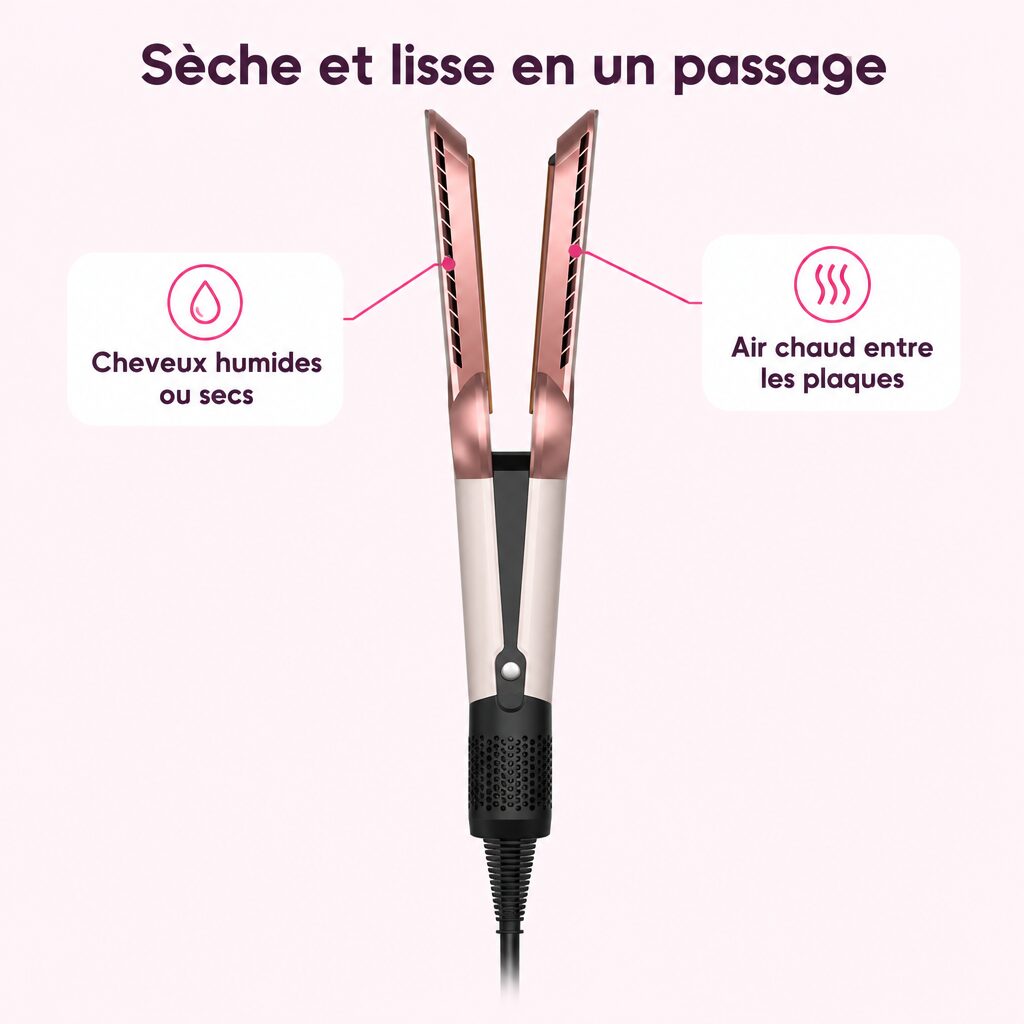Lisseur séchant 2 en 1 : caractéristiques