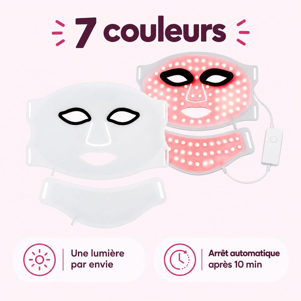 Masque LED visage et cou : caractéristiques