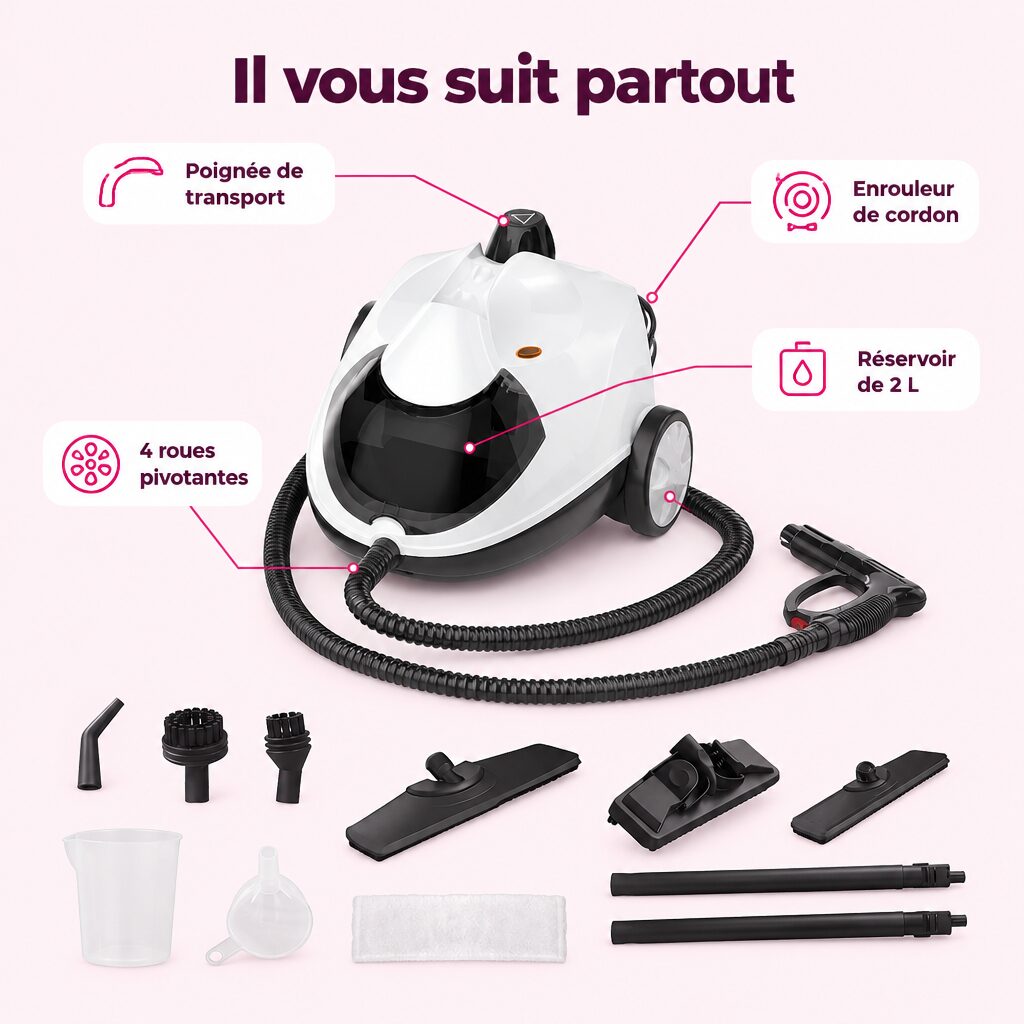 Nettoyeur vapeur multifonction : caractéristiques