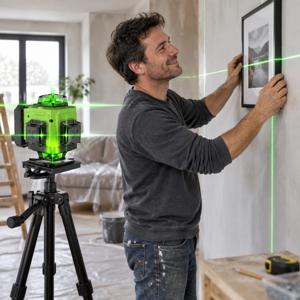 Niveau laser 16 lignes en utilisation