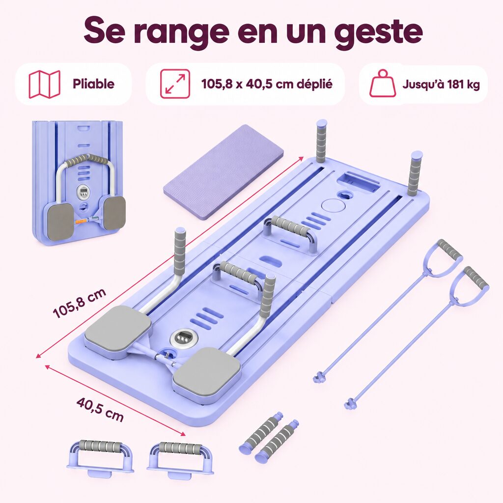 Planche de Pilates pliable : caractéristiques