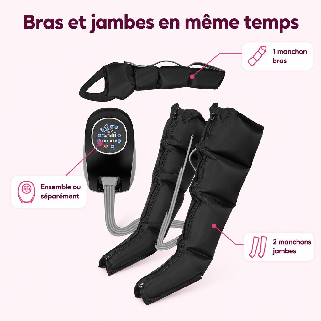 Pressothérapie bras et jambes : caractéristiques