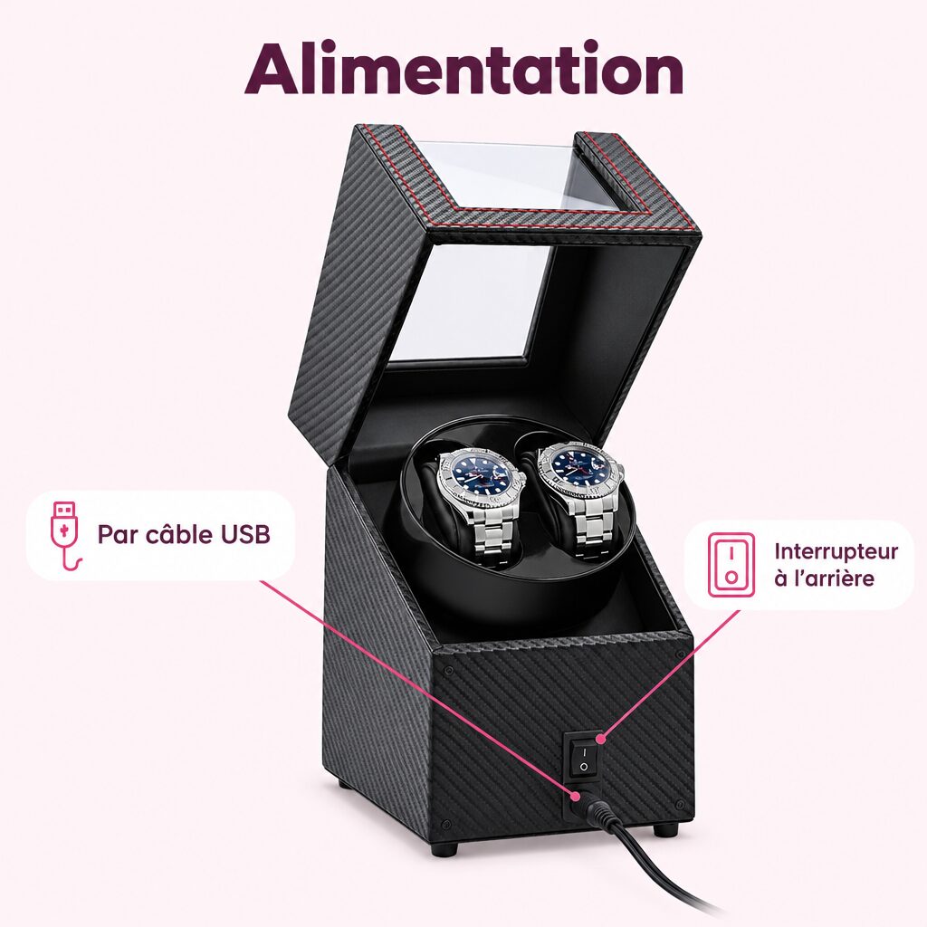 Remontoir pour 2 montres : caractéristiques