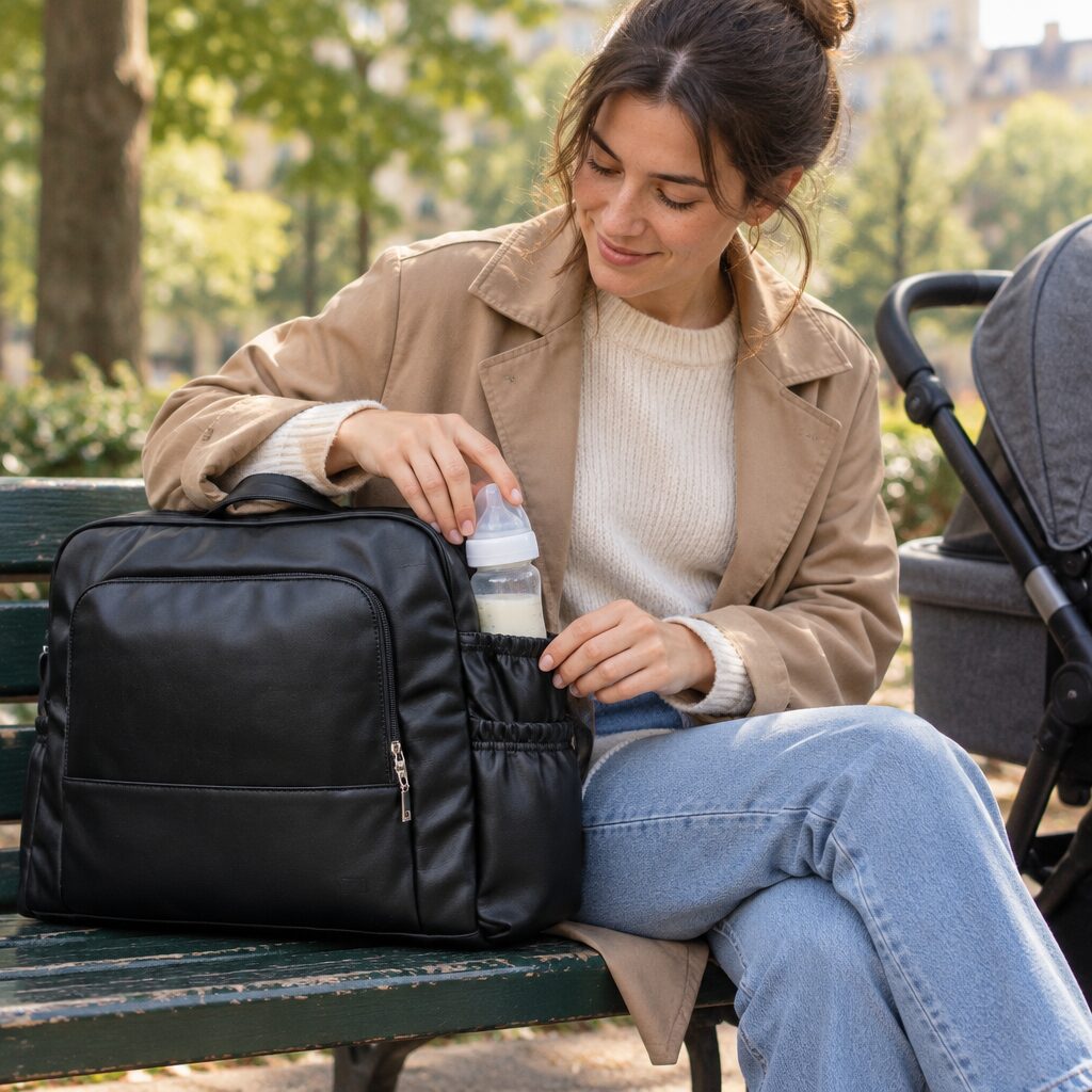 Sac à langer en utilisation
