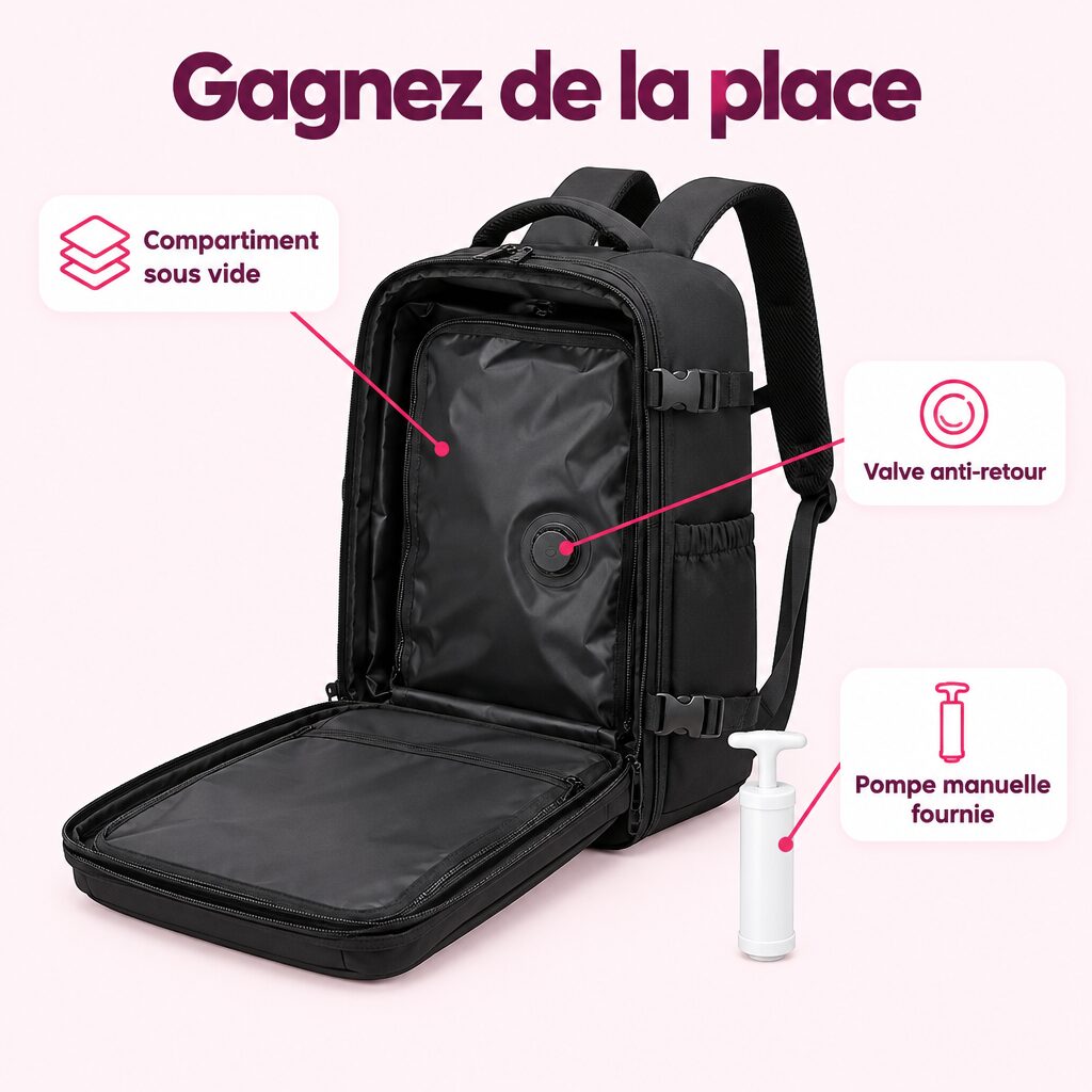 Sac à dos cabine sous vide : caractéristiques
