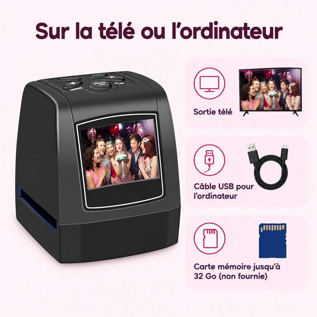 Scanner de diapositives : caractéristiques