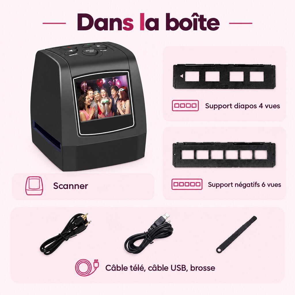 Scanner de diapositives : caractéristiques