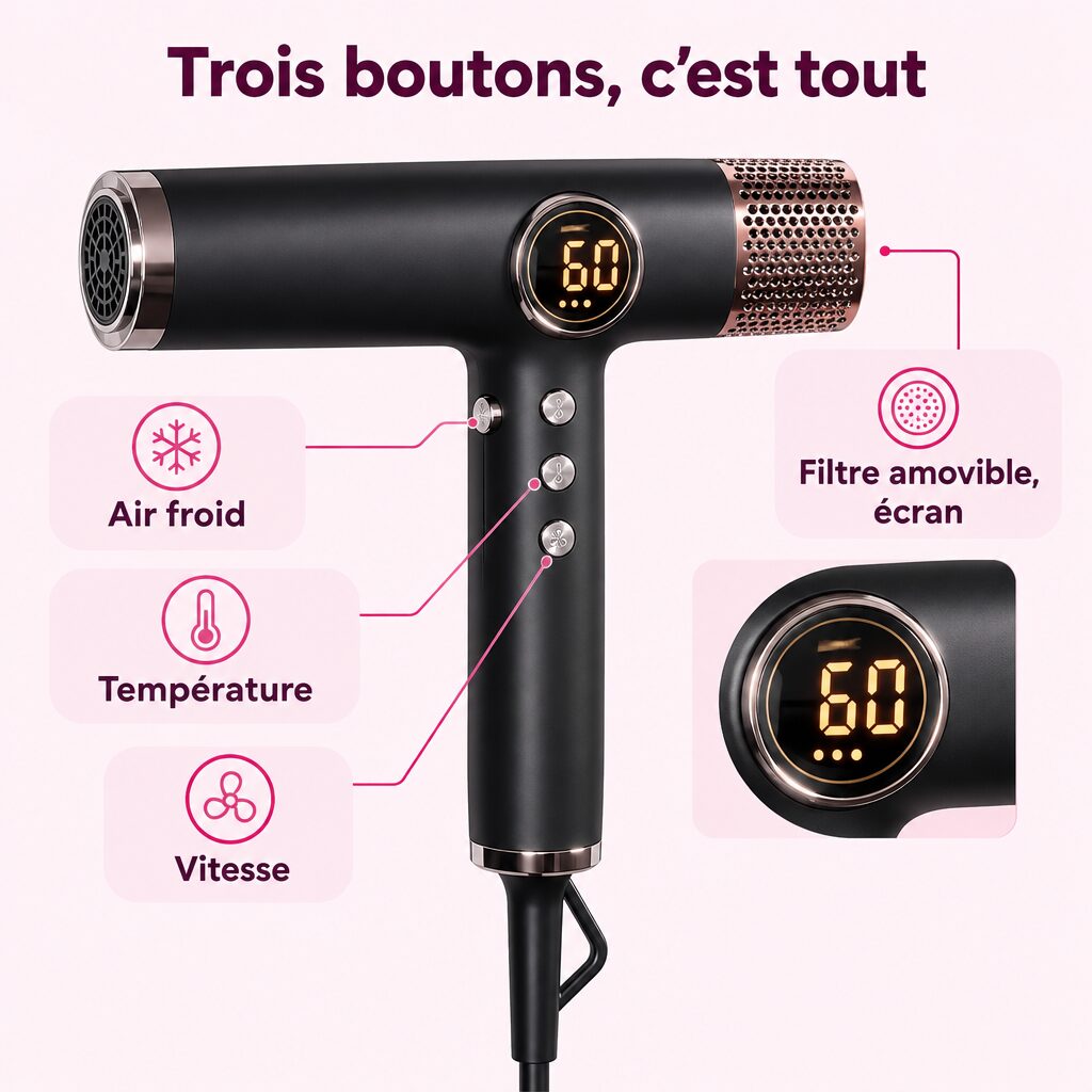 Sèche-cheveux ionique : caractéristiques