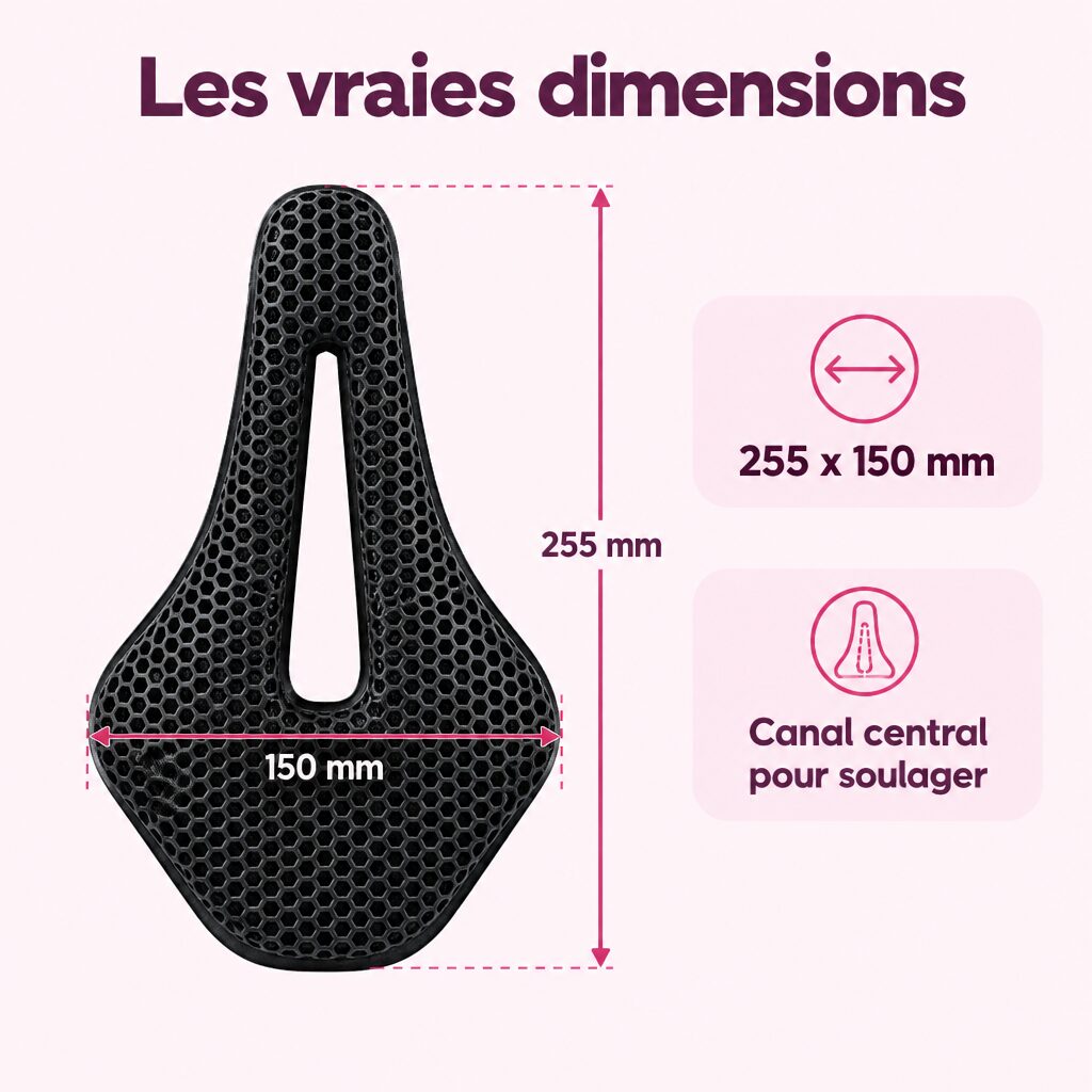 Selle de vélo 3D : caractéristiques