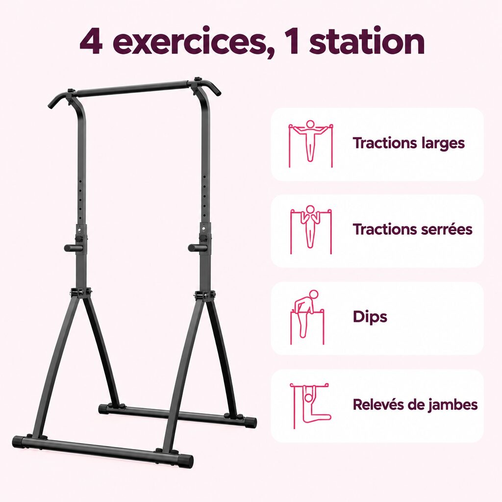 Station de traction et dips : caractéristiques
