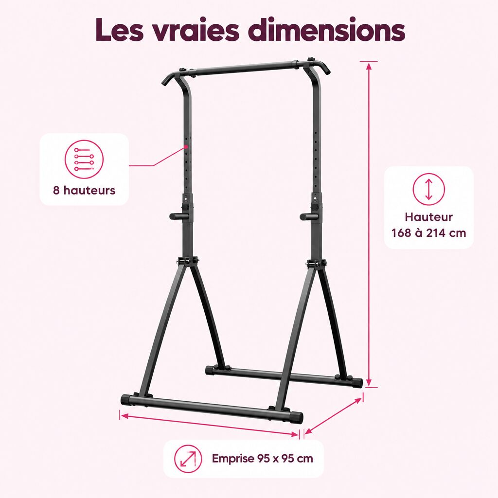 Station de traction et dips : caractéristiques