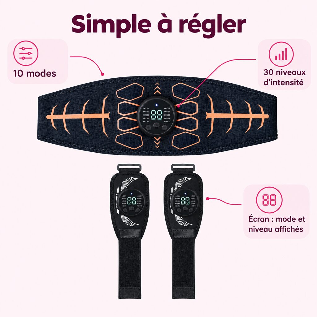 Kit EMS ventre et bras : caractéristiques