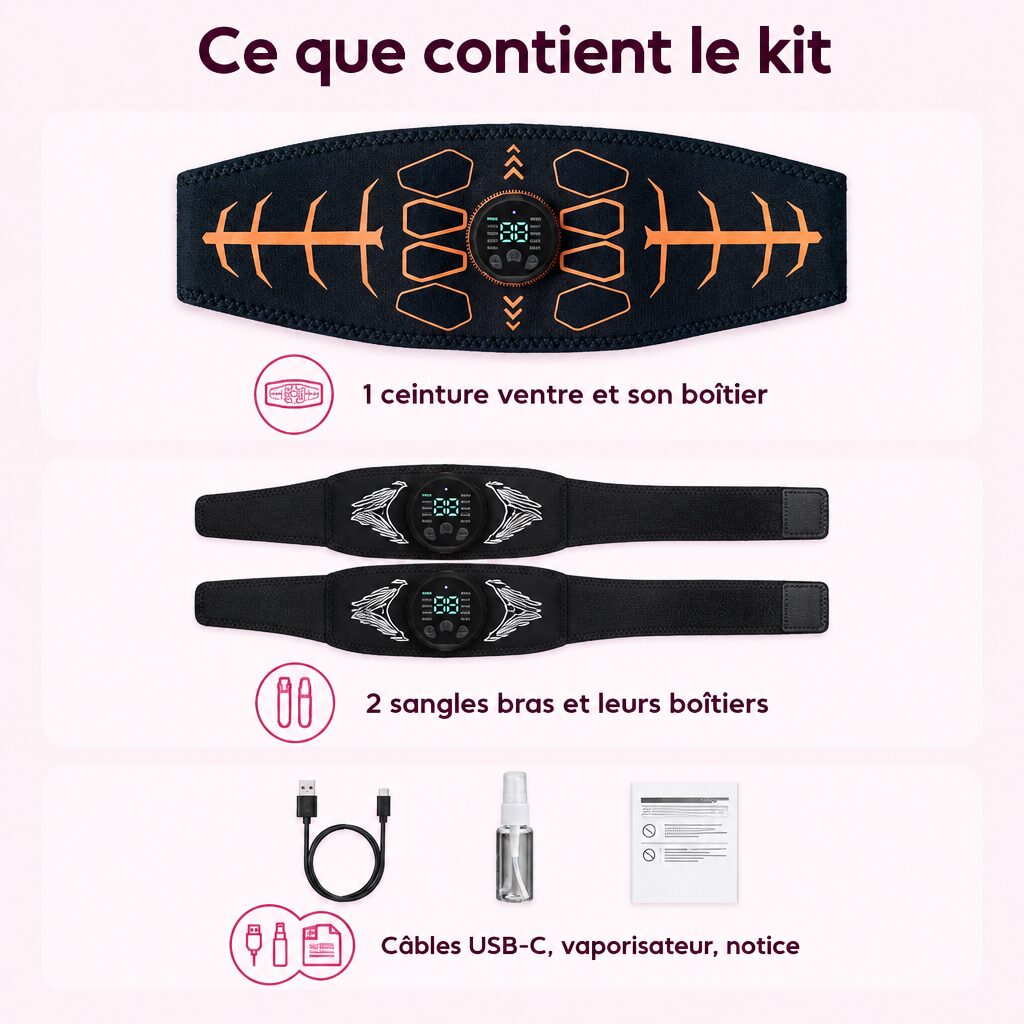 Kit EMS ventre et bras : caractéristiques
