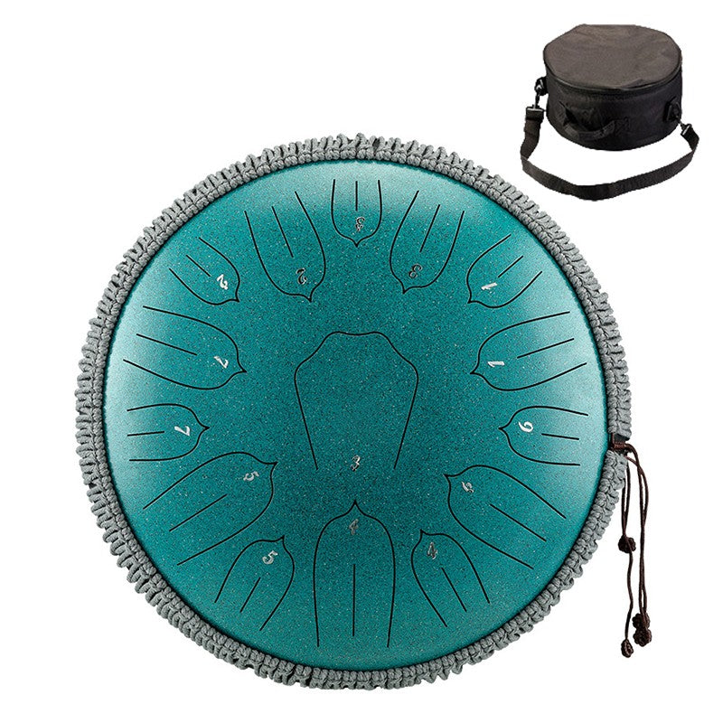 Tambour à languette, vert moucheté