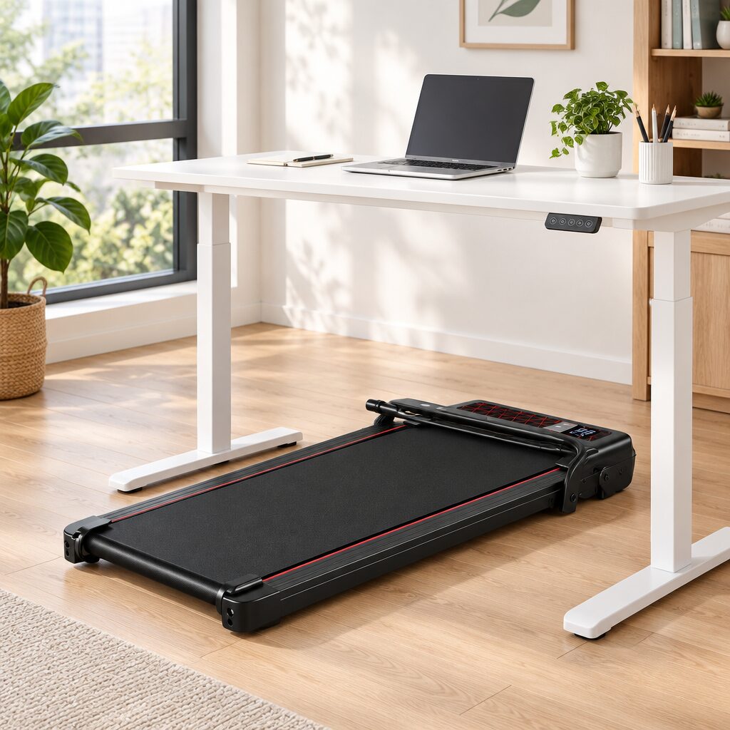 Tapis de marche pliable avec pente en situation
