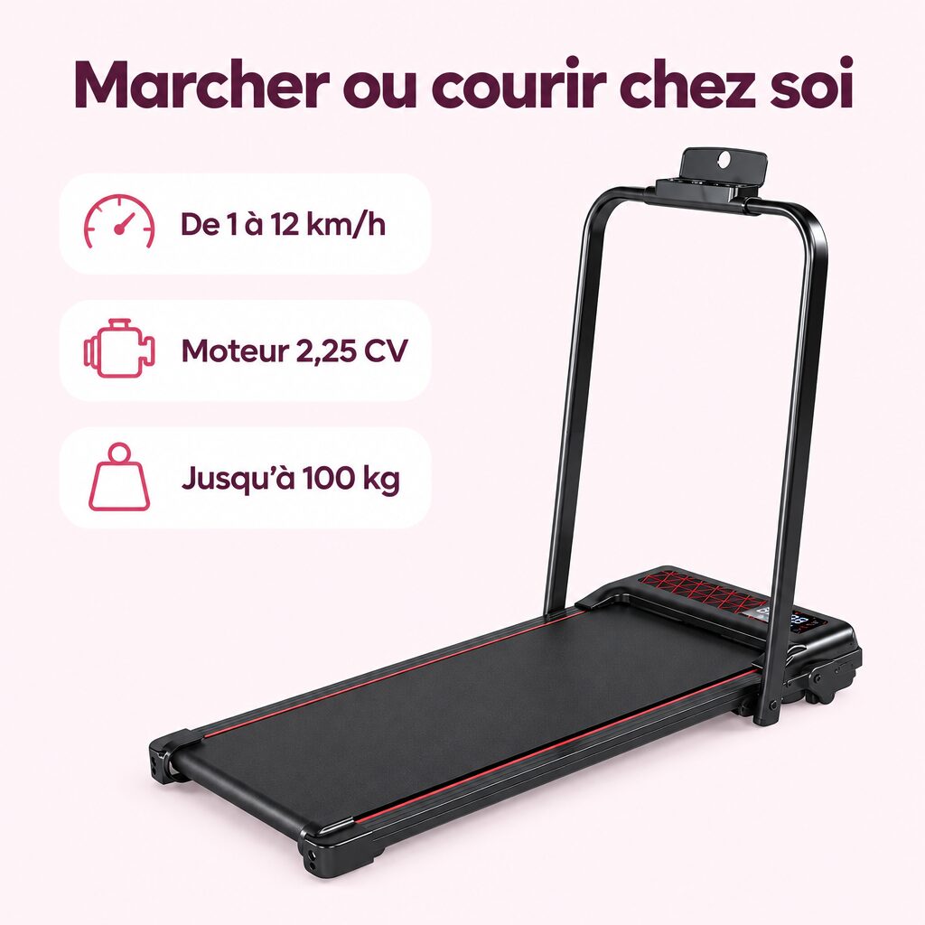 Tapis de marche pliable avec pente : caractéristiques