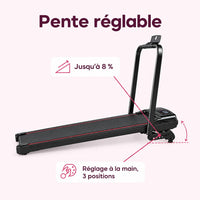 Tapis de marche pliable avec pente : caractéristiques